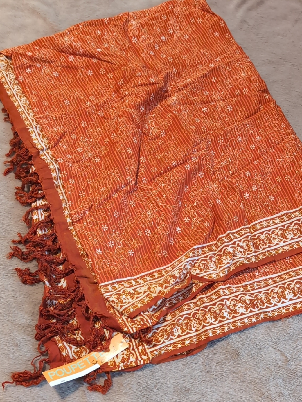 Poupette St Barth Rust Orange Elok Sarong Pareo